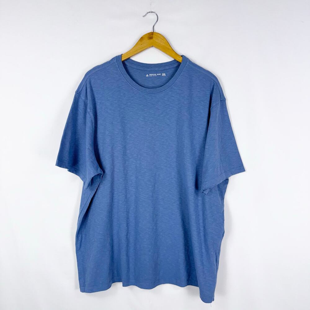 NWOT American Giant Premium Slub Short Sleeve Crew Tee Men's 2XL Blue USA